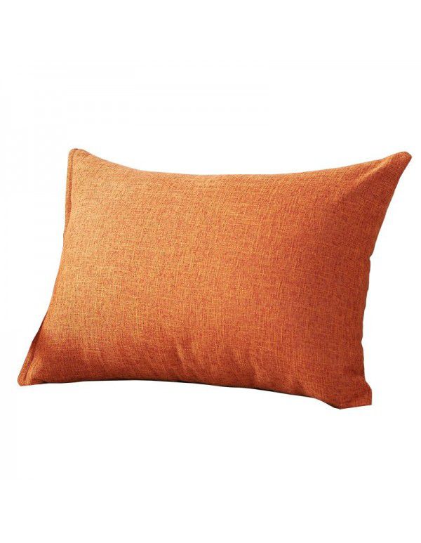 Solid color waist pillow sofa pillow thickened linen cushion living room large 607080 rectangular pillow headboard