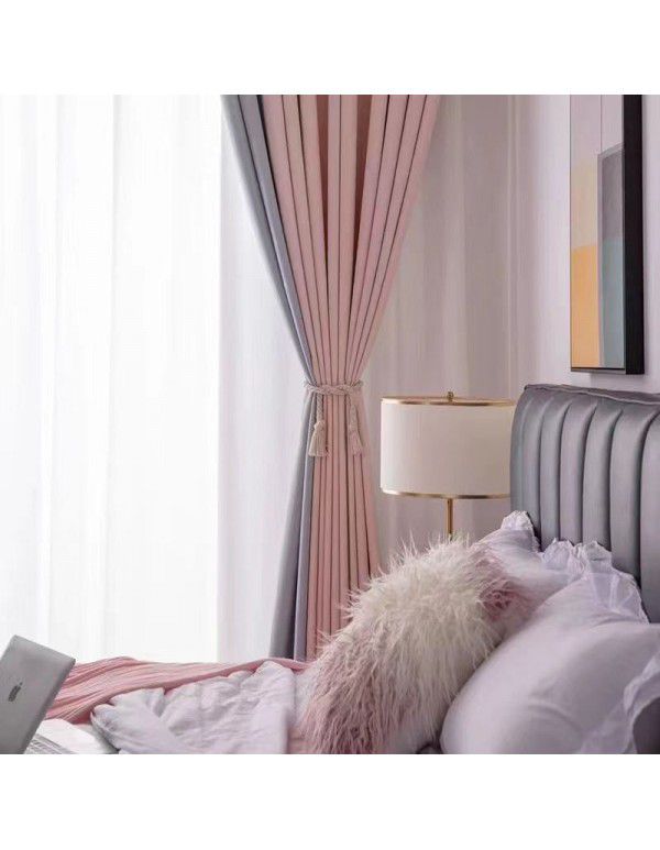 High precision curtain shading bedroom sunshade sunscreen heat insulation shading new product 2022 French window window