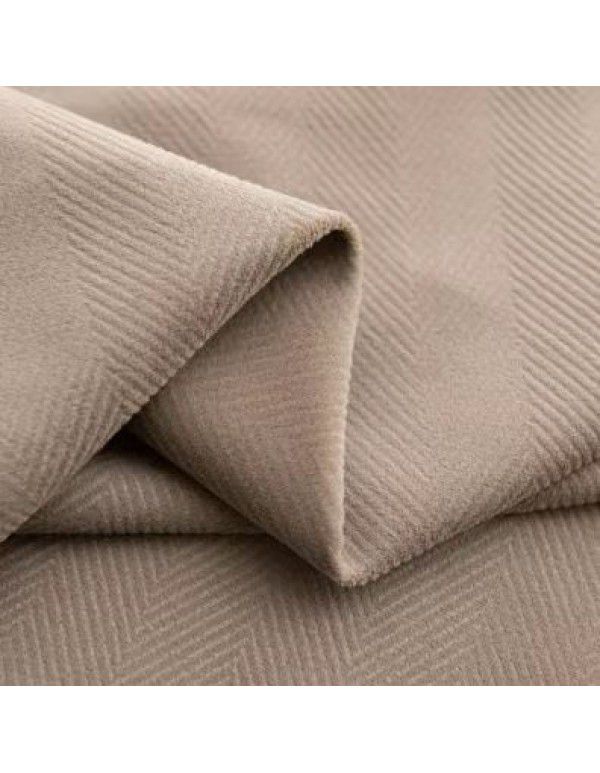 Herringbone texture Matcha green curtain small red book living room bedroom shading velvet curtain cloth Nordic retro