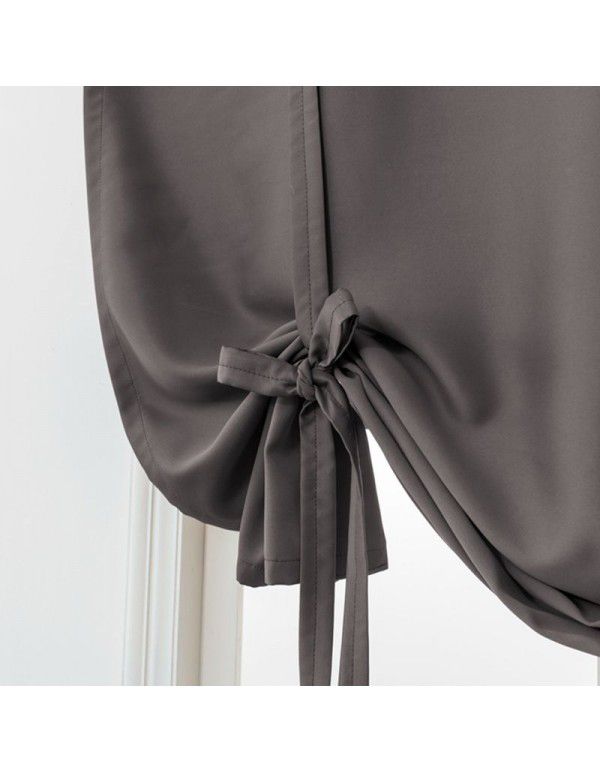 Hot Sale New Modern Simple High Precision Double Sided Matte High Blackout Solid Rome Short Curtain