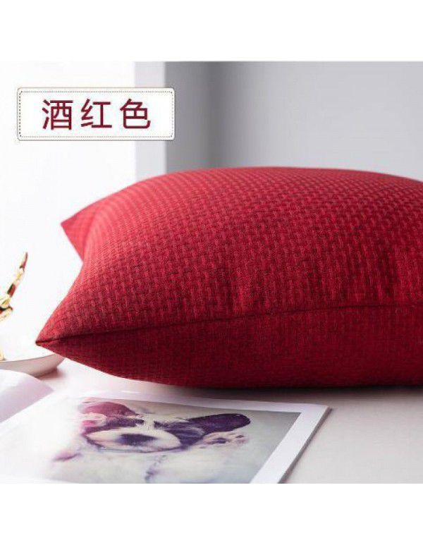 Pillow cover thickened color simple pillow sitting room sofa cushion office bedside cloth waist pillow back