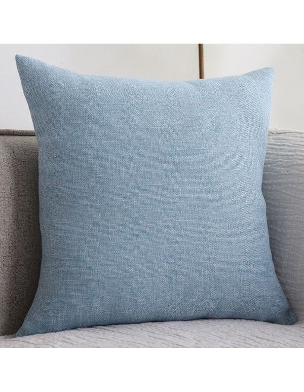 Thickened cotton and linen pillow, living room, sofa, bedside cushion, office back cushion, waist pillow, pillow cover, without core