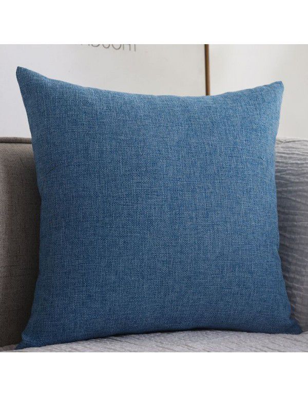 Thickened cotton and linen pillow, living room, sofa, bedside cushion, office back cushion, waist pillow, pillow cover, without core