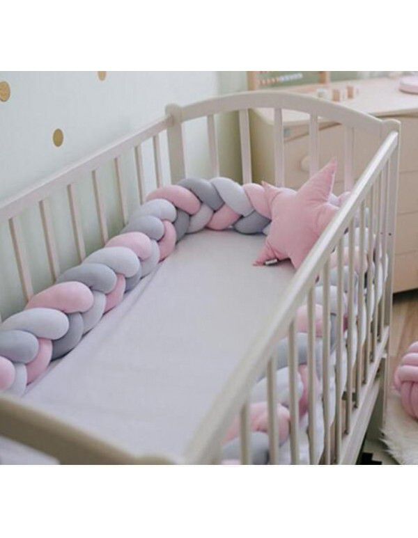 Ins Popular Danish Knitted Long Knot Throw Pillow kont Ball Three Strand fried dough twist Braid Baby Bed Anti collision Bed Circumference