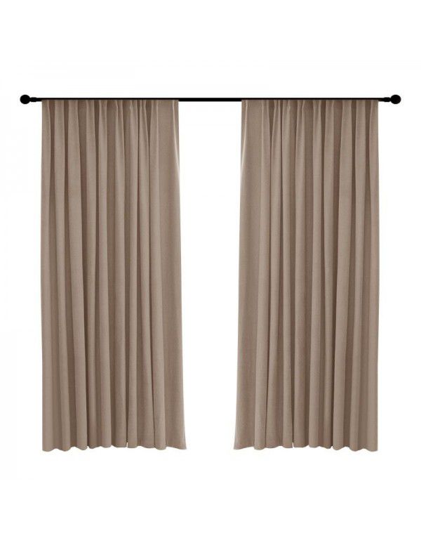 Australian wool bedroom shading curtain products 2022 new modern simple thickened solid color curtain cloth wholesale