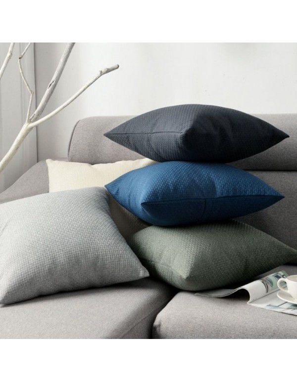 Pillow cover thickened color simple pillow sitting room sofa cushion office bedside cloth waist pillow back