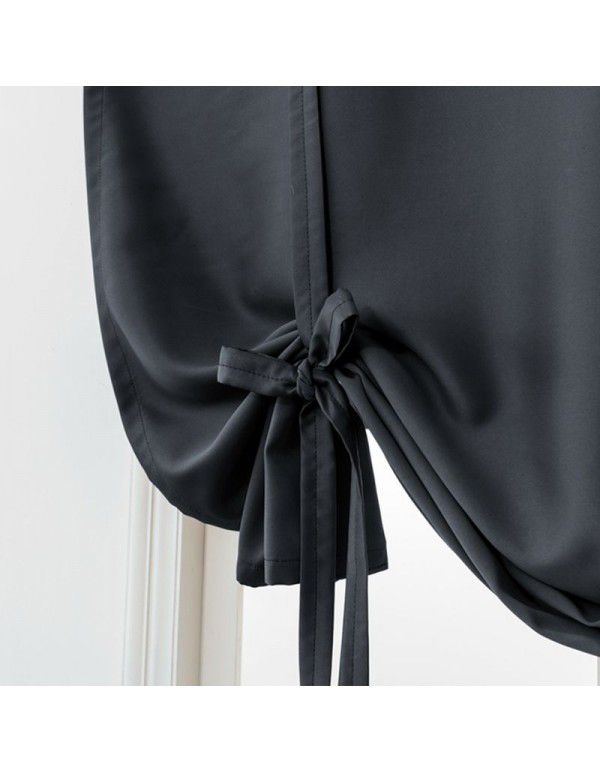 Hot Sale New Modern Simple High Precision Double Sided Matte High Blackout Solid Rome Short Curtain