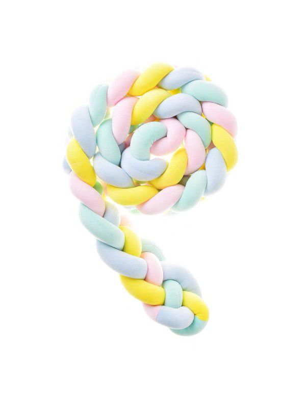 Ins Popular Danish Knitted Long Knot Throw Pillow kont Ball Three Strand fried dough twist Braid Baby Bed Anti collision Bed Circumference