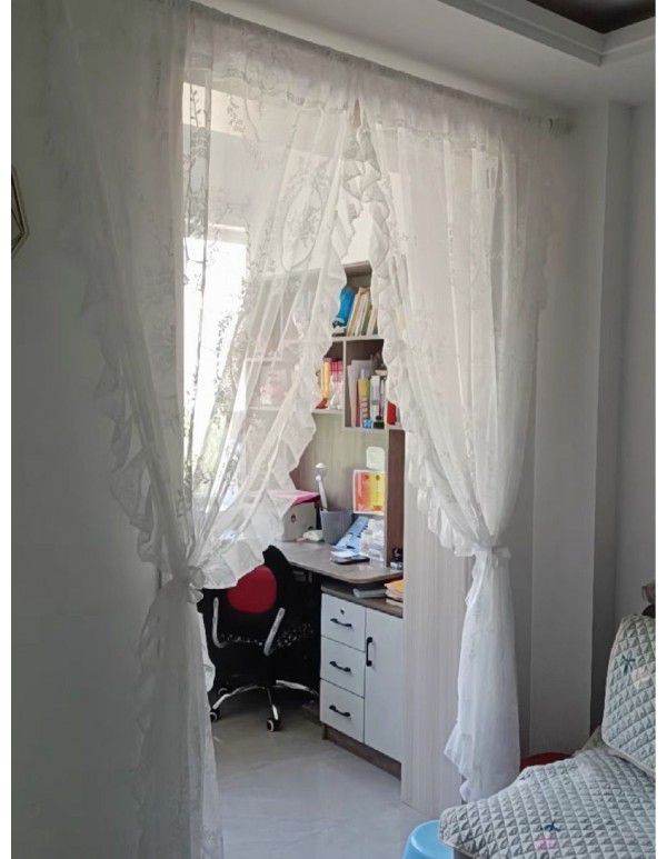 Round mirror gauze is beautiful, romantic, French rococo living room, window partition, privacy proof screen curtain, cross-border e-commerce
