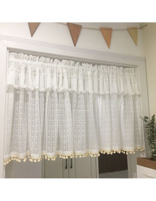 Finished American kitchen, no punching, short curtain, small curtain, screen curtain, half cabinet, half curtain, curtain head decoration