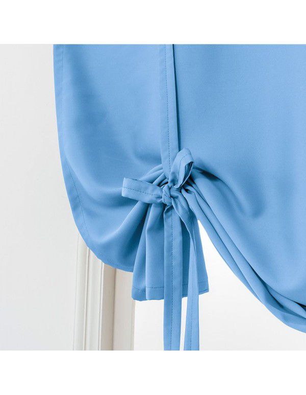 Hot Sale New Modern Simple High Precision Double Sided Matte High Blackout Solid Rome Short Curtain