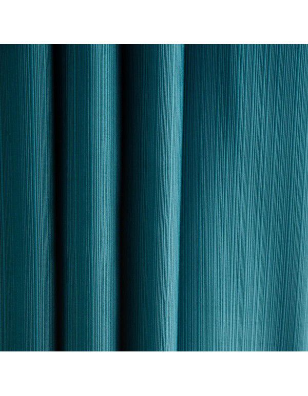 Modern simple thousand silk cotton curtain, solid color blackout cloth, cream color curtain, light luxury, vertical stripe, living room and bedroom project