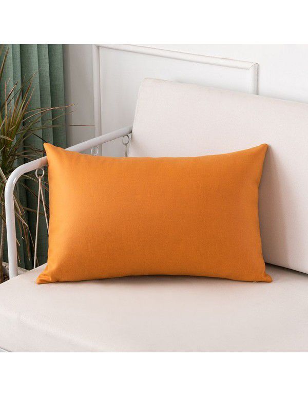 Technology cloth pillow Nordic luxury living room sofa pillow cover rectangular imitation leather waist pillow large cushion removable and washable