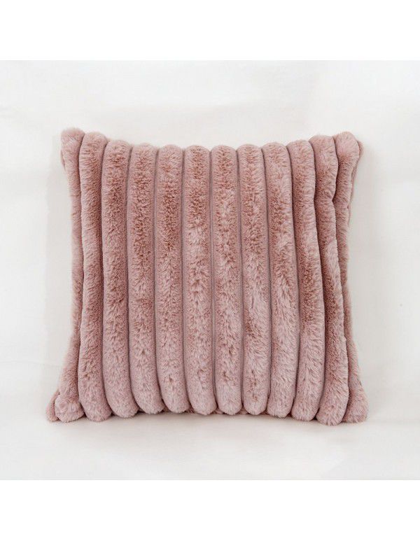 Wholesale simple rabbit hair stripe living room balcony sofa cushion bedroom bedding office lunch break pillow