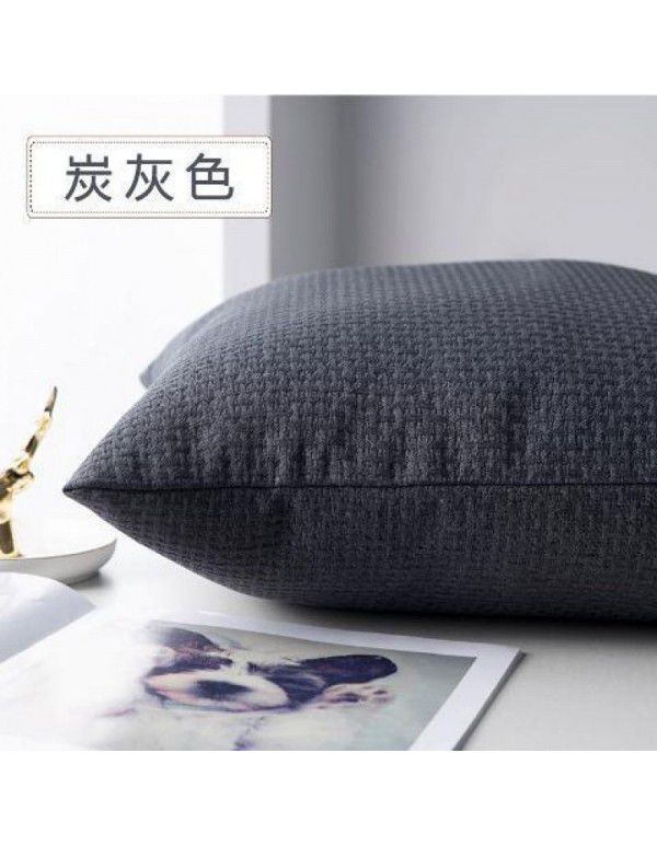 Pillow cover thickened color simple pillow sitting room sofa cushion office bedside cloth waist pillow back