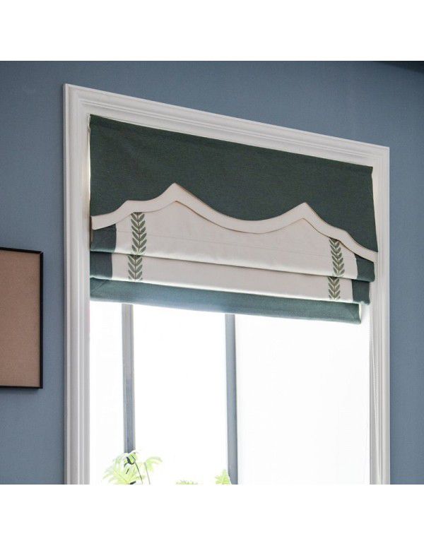 Nordic small leaf Roman curtain lifting curtain study small window pull-down curtain small window curtain