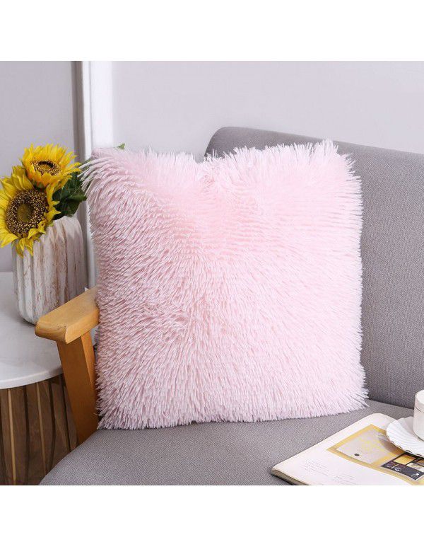 Plush Throw Pillow 2022 Cross border Amazon New Product Solid Color Sofa Cushion Cover Sea Velvet Office Home Cushion