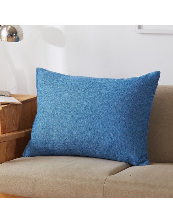 Solid color waist pillow sofa pillow thickened linen cushion living room large 607080 rectangular pillow headboard