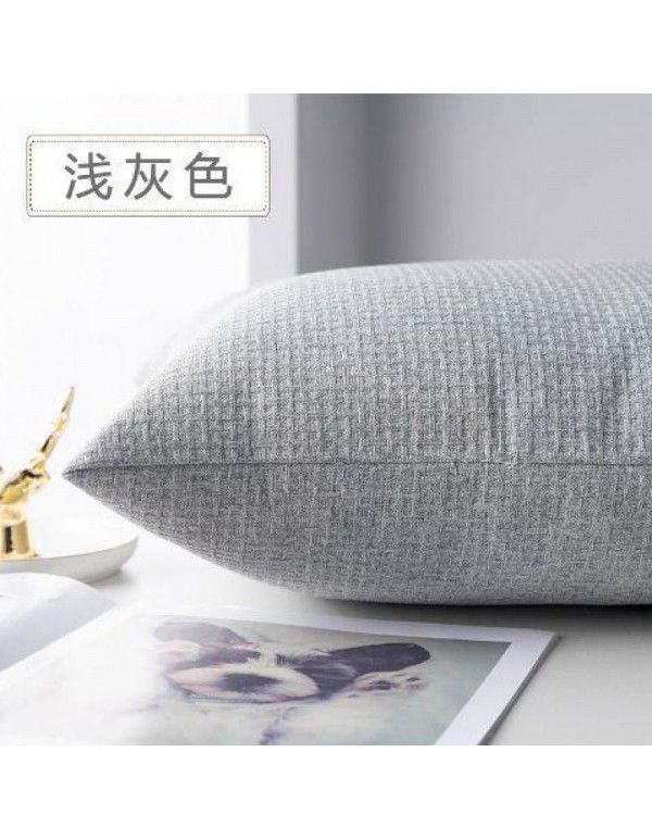 Pillow cover thickened color simple pillow sitting room sofa cushion office bedside cloth waist pillow back