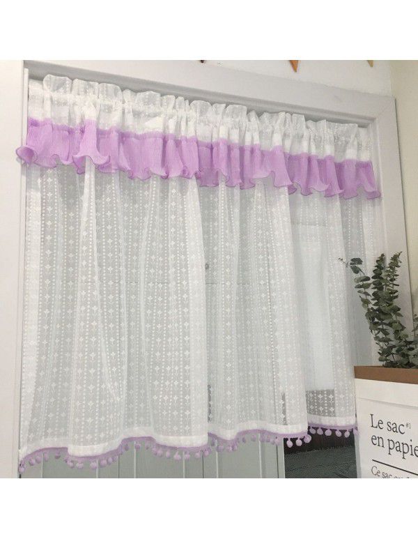 Finished American kitchen, no punching, short curtain, small curtain, screen curtain, half cabinet, half curtain, curtain head decoration