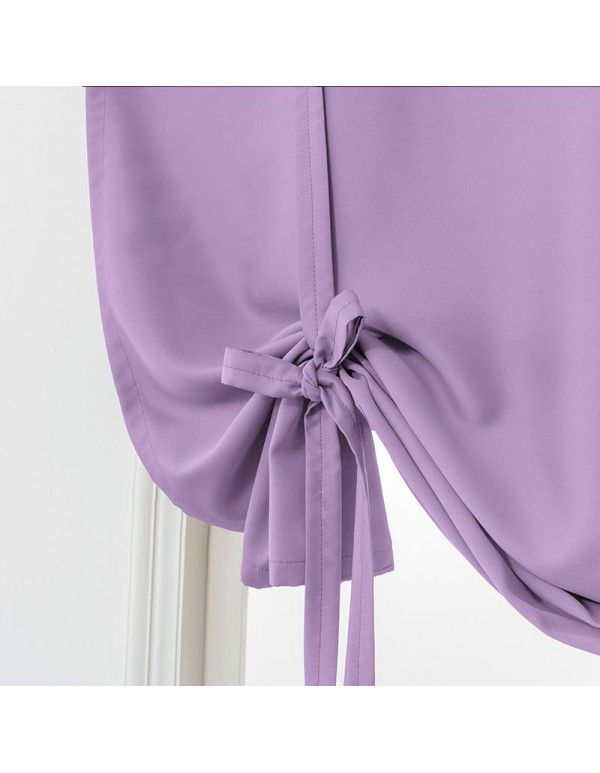 Hot Sale New Modern Simple High Precision Double Sided Matte High Blackout Solid Rome Short Curtain