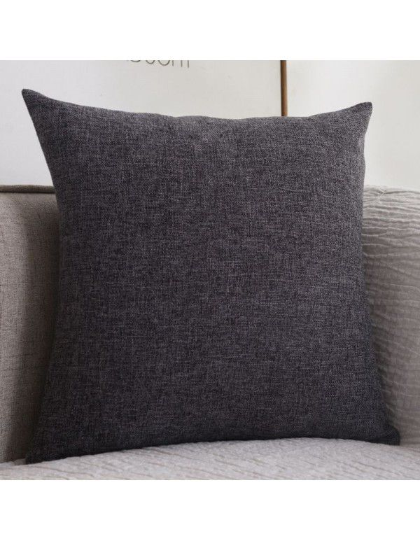 Thickened cotton and linen pillow, living room, sofa, bedside cushion, office back cushion, waist pillow, pillow cover, without core