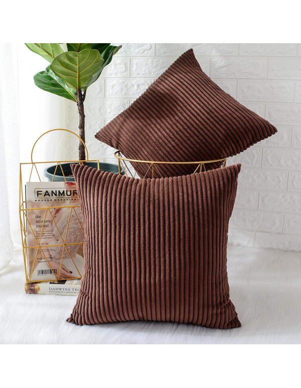 Corduroy pillowcase Amazon home nylon polyester plush strip cushion simple modern cushion cover directly supplied by the manufacturer