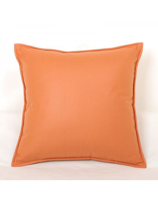 Science and technology cloth light luxury Nordic square living room sofa pillowcase modern simple cushion waist pillow solid color orange big lean