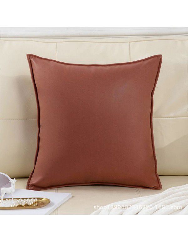 Bedhead cushion American style sofa science and technology cloth pillowcase solid color sofa pillow waist lean luxury orange waist pillow wholesale
