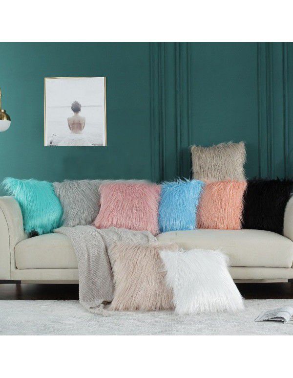  ins wind plush pillow case beach imitation wool rectangular bedside cushion sofa cushion cushion pillow case