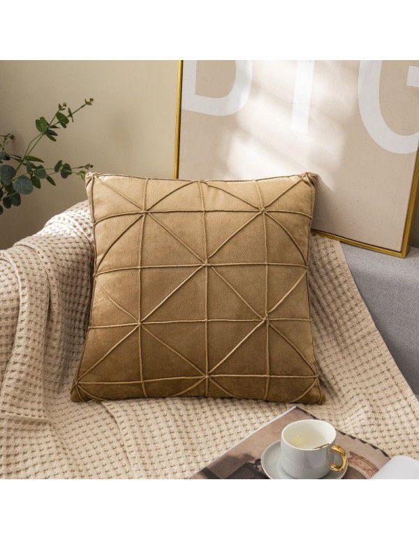 Home velvet pillowcase Creative home fabric pillow Short plush bedside upholstered cushion Office European style