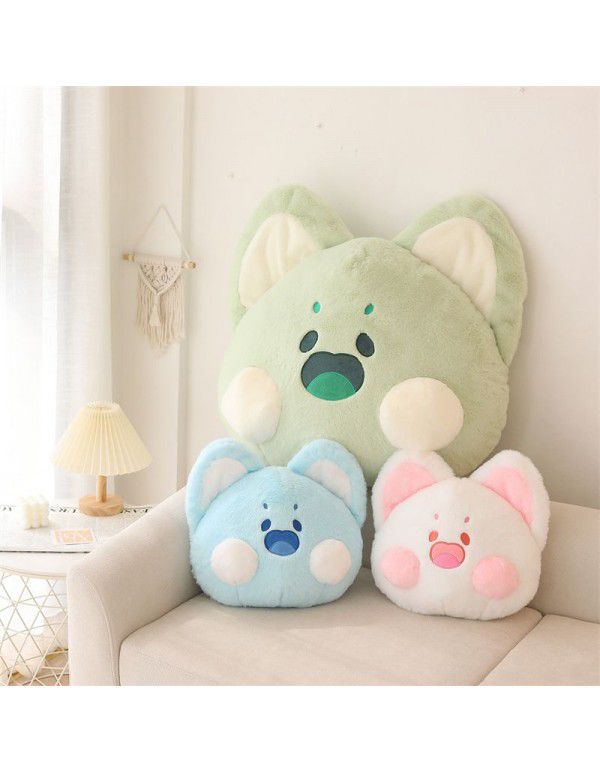 Cartoon Doodle Meow Car Head Restraint Neck Guard Car Decoration Nap Pillow Waist Pillow Cute Hand Covering Plush Throw Pillow