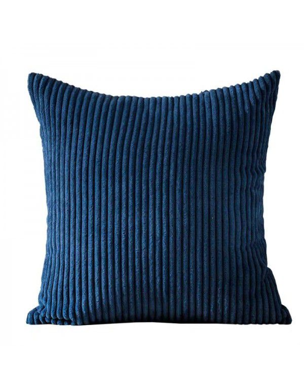 Corduroy pillow cushion Bedroom pillow sofa cushion Office solid color flannelette stripe pillow cover without core