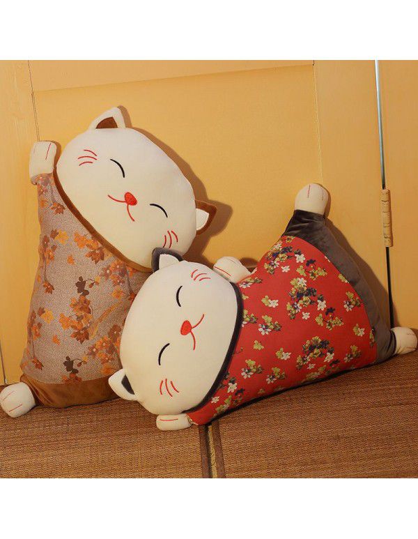 Japanese Lucky Cat Throwing Pillow and Quilt Dual purpose Sofa, Living Room Backrest Cushion, Waist Cushion, One Piece Issued for Spot Wholesale