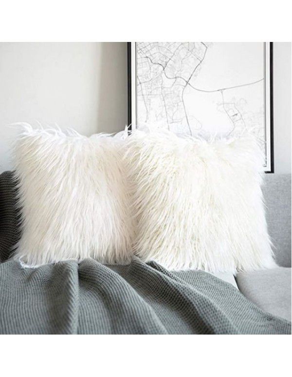  ins wind plush pillow case beach imitation wool rectangular bedside cushion sofa cushion cushion pillow case