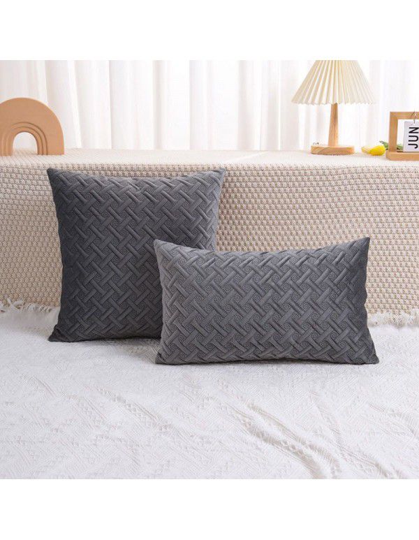 Woven pattern embossed pillow cover ins sample room sofa pillow bedside cushion home car backrest wholesale