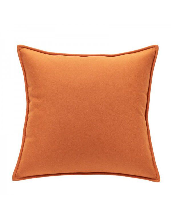 Science and technology cloth light luxury Nordic square living room sofa pillowcase modern simple cushion waist pillow solid color orange big lean