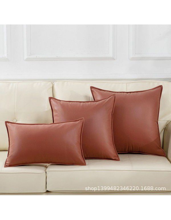 Bedhead cushion American style sofa science and technology cloth pillowcase solid color sofa pillow waist lean luxury orange waist pillow wholesale