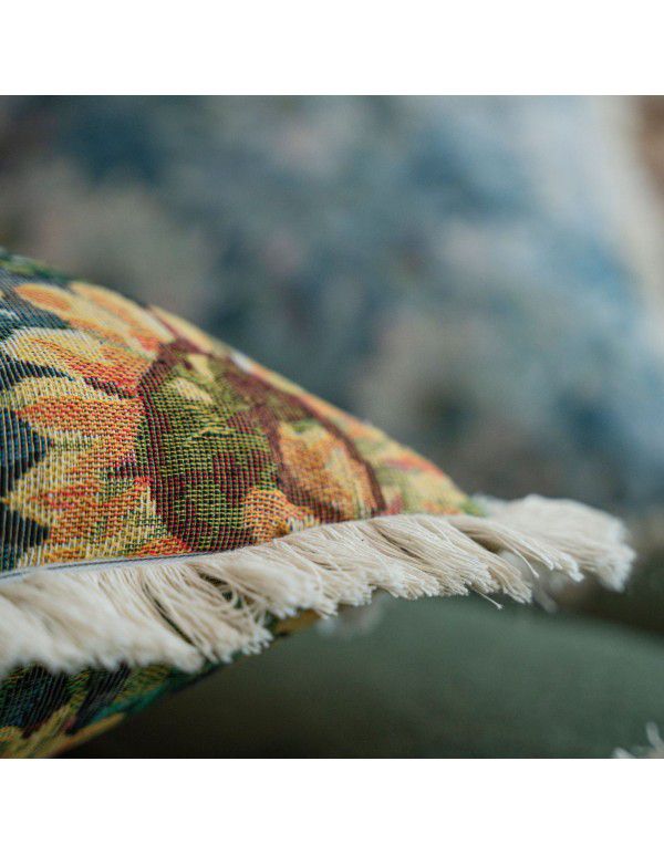 Yimanqiyun American Jacquard Multicolor Sofa Throwing Pillow Bedhead Cushion Living Room Throwing Pillow Chair Car without Core