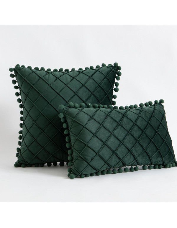 Cross border Amazon velvet diamond wool ball pillow Office pillow European style sofa cushion waist pillow