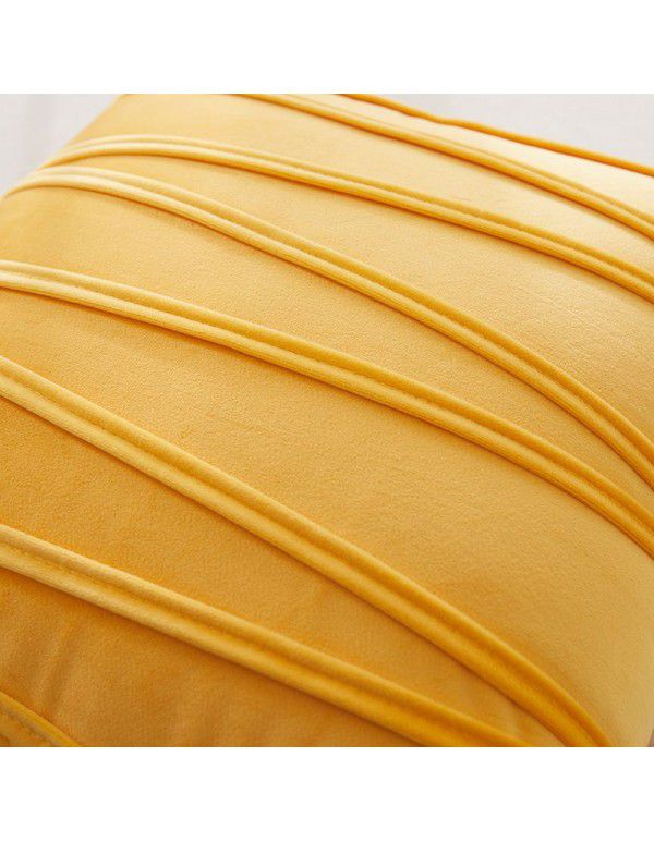 Dutch velvet pressure line solid color throw pillow with core sofa cushion at home, living room, back, waist pillow manufacturer wholesale