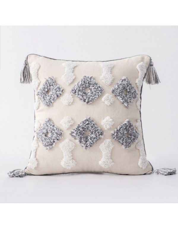 Home stay home decoration Ethnic style cushion headboard ins Moroccan lace tassel tufted pillow pillowcase