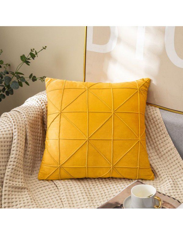 Home velvet pillowcase Creative home fabric pillow Short plush bedside upholstered cushion Office European style