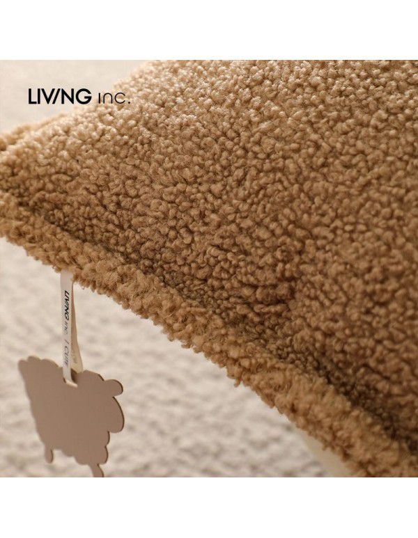Lamb Plush Throw Pillow ins Living Room Autumn and Winter ins Wind Throw Pillow Sofa Living Room Cushion Float Window Headrest Pillow Case