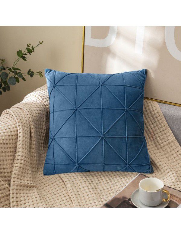 Home velvet pillowcase Creative home fabric pillow Short plush bedside upholstered cushion Office European style