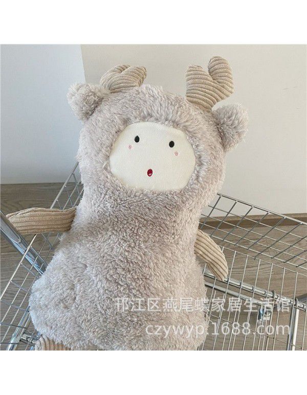 Ins Girl Heart Nordic Small Animal Pillow Little Bear Elk Sheep Children's Room Bedroom Sofa Cushion Plush Gift