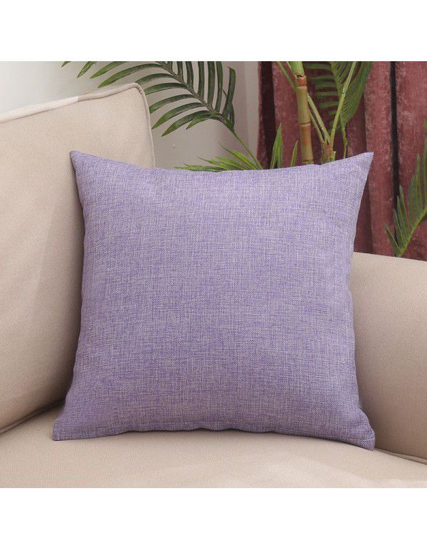 Household solid color comfortable pillow cover removable washable core cushion household bedside sofa back waist car waist pillow wholesale