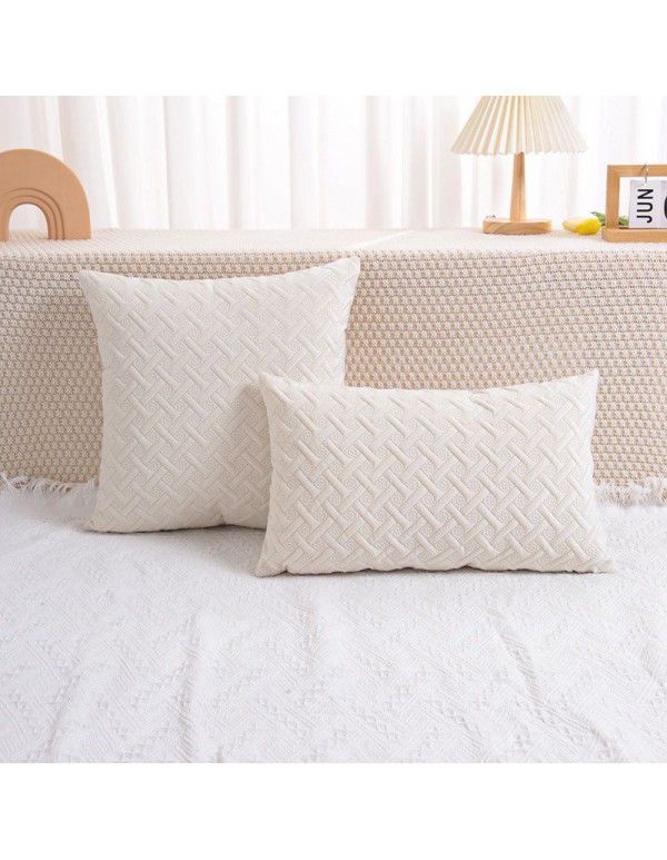 Woven pattern embossed pillow cover ins sample room sofa pillow bedside cushion home car backrest wholesale