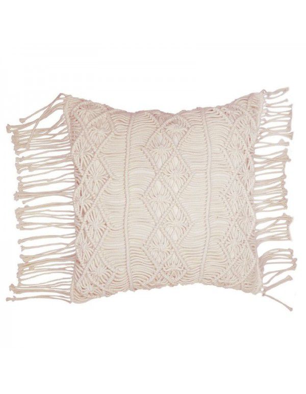 Retro Bohemian Throw Pillow Handwoven Throw Pillow Sofa Cushion Cover Throw Pillow Cover Knitted Tassel Bedroom Waist Pillow