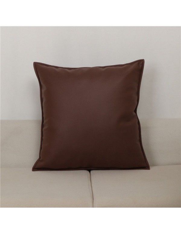 Science and technology cloth light luxury Nordic square living room sofa pillowcase modern simple cushion waist pillow solid color orange big lean